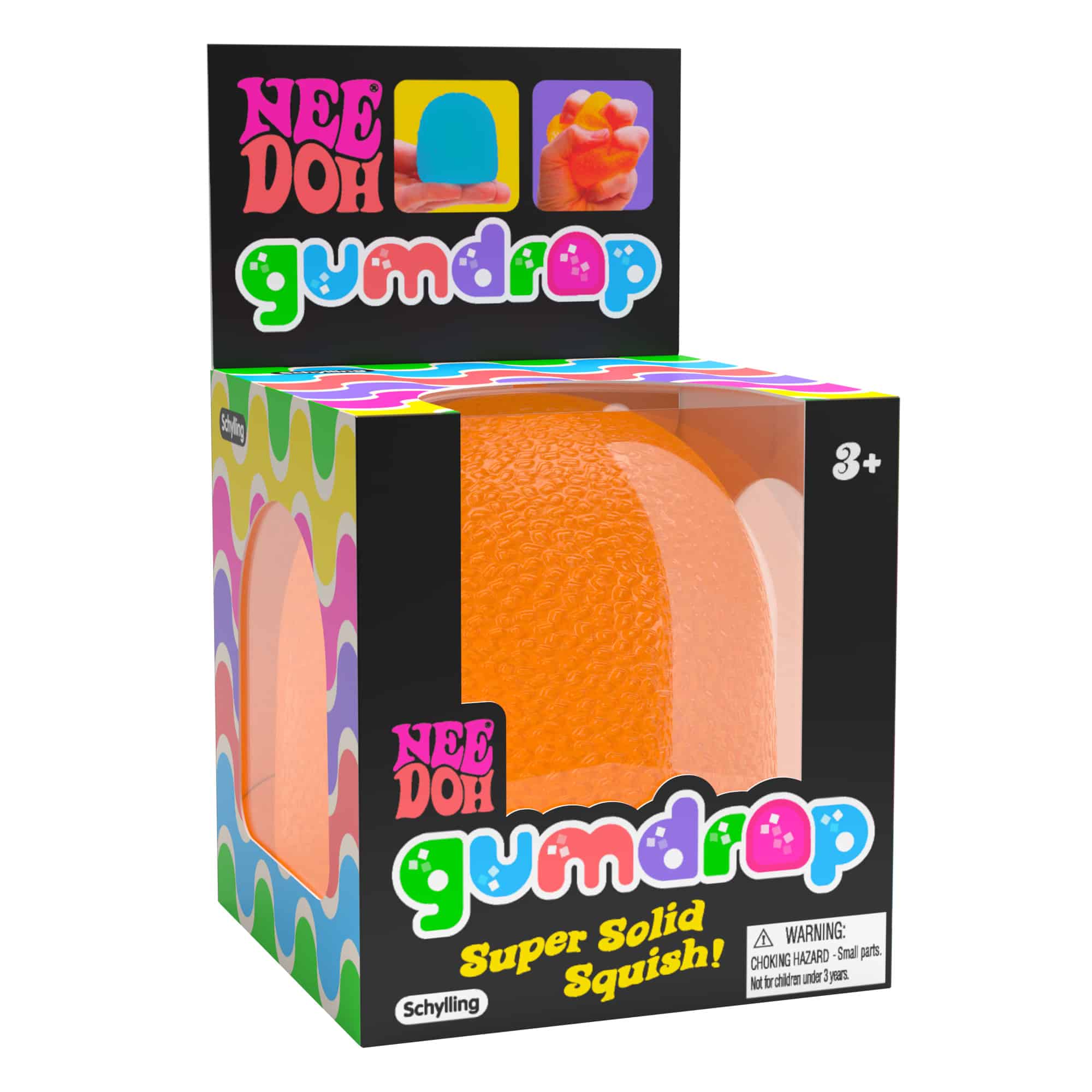 Playful Geometric NeeDoh Gumdrop | Edition Juniper Flare - Squishy Dohnut Sweet Treat Shaped Stress Toy - Surprise Me! (Random Color)