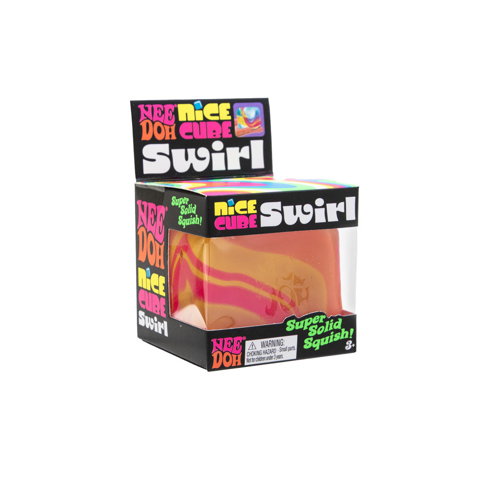 Satisfying Crunch NeeDoh Nice Cube Swirl | Select Golden Pond - Translucent Jelly Cool Cube Sensory Toy Detail